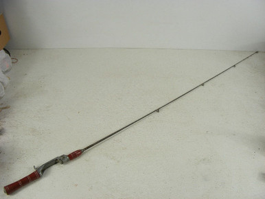 This 55" old steel fishing pole has a red bakelite handle and is  marked Orchard Industries Action-Rod. - Antique Mystique