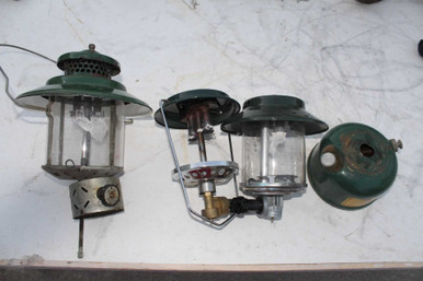 Vintage Coleman Lantern Parts Tops Globes & 1946 Fount With