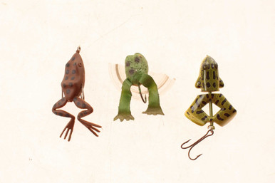 3 Vintage Frog Fishing Lures - Antique Mystique