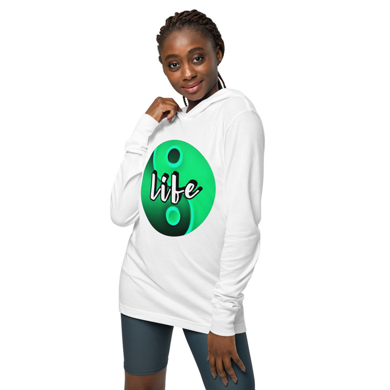 Life White Hooded Long-Sleeve Tee