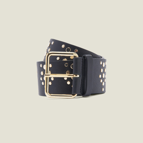 Black belt trimmed with studs - Black
