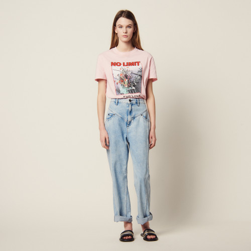 Washed Denim With Seaming - Blue Vintage