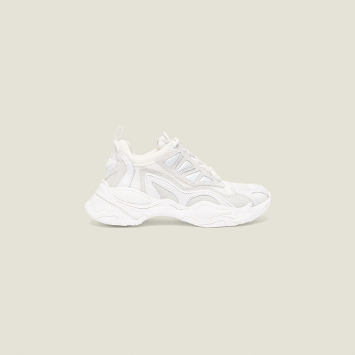 White Astro Sneakers With Graphic Soles - White