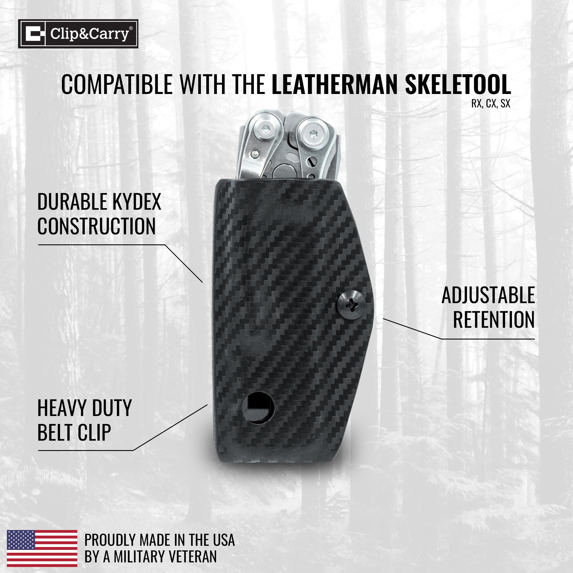 Clip & Carry Kydex Sheath for the Leatherman Skeletool – Swiss Knife Shop