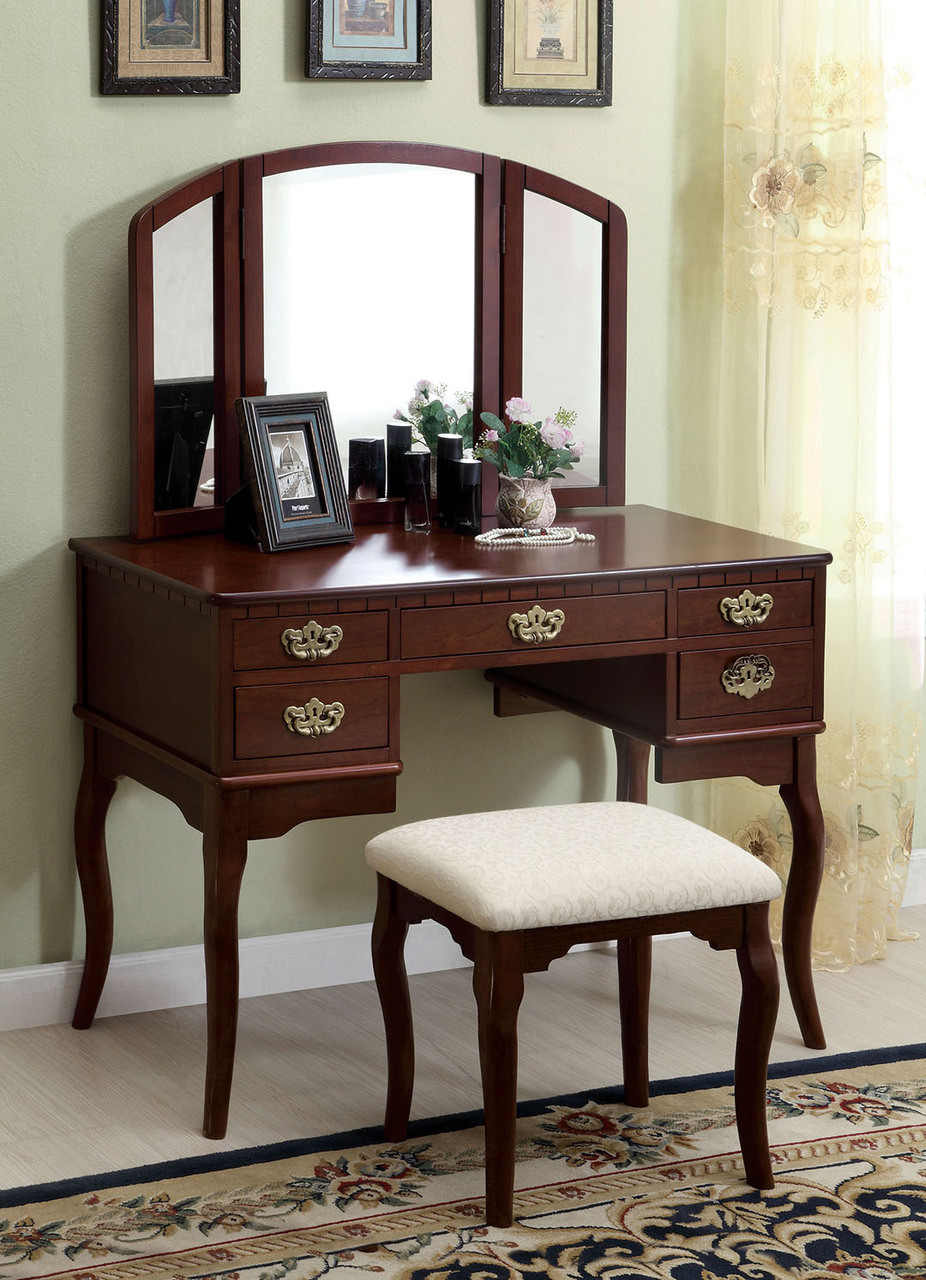 cherry wood vanity desk