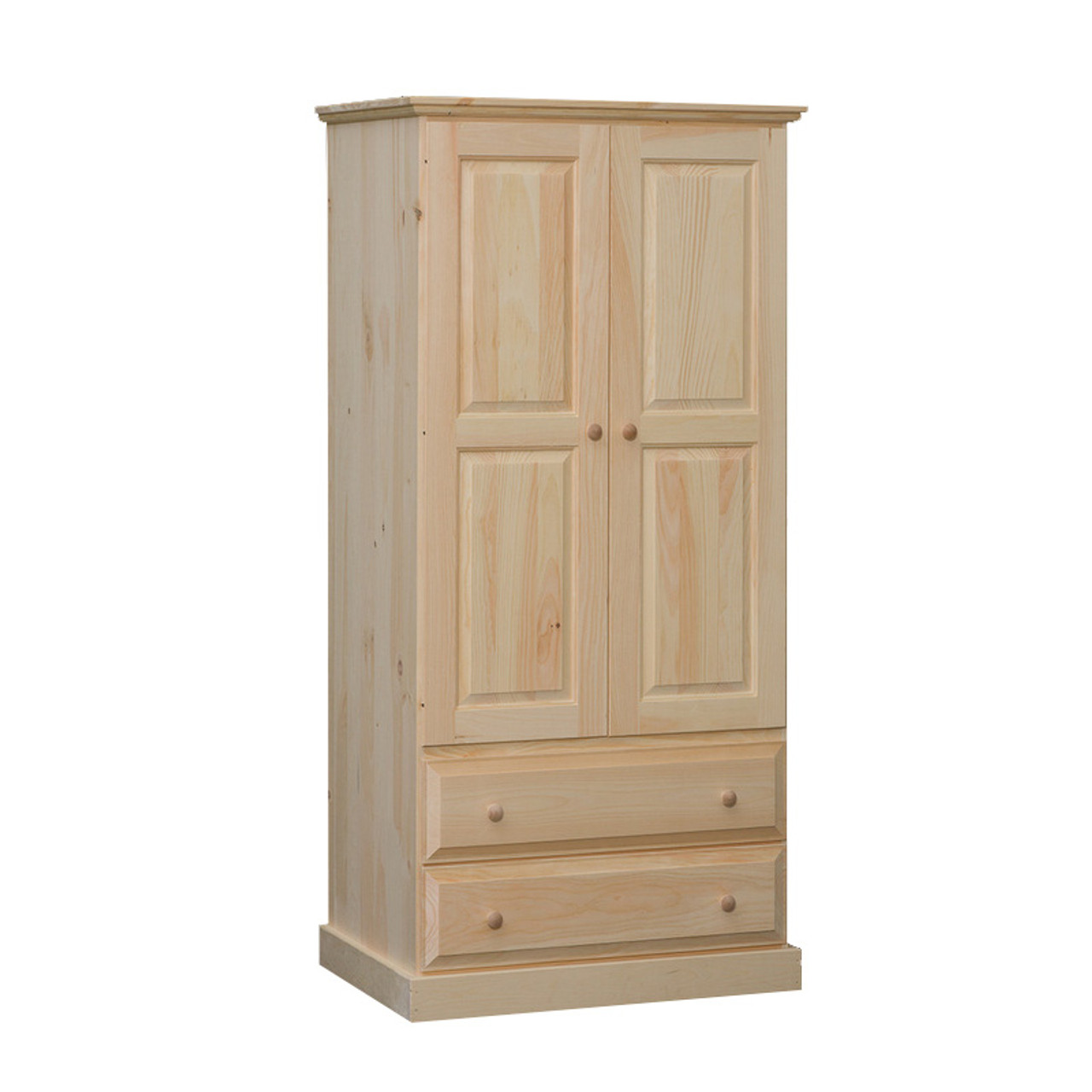 Briarwood Two Drawer and Two Door Armoire, Pine Wood, Gothic Furniture