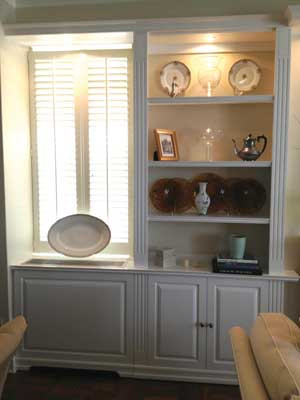 Custom White Wall Unit with Raised Panel Doors Gothic Furniture