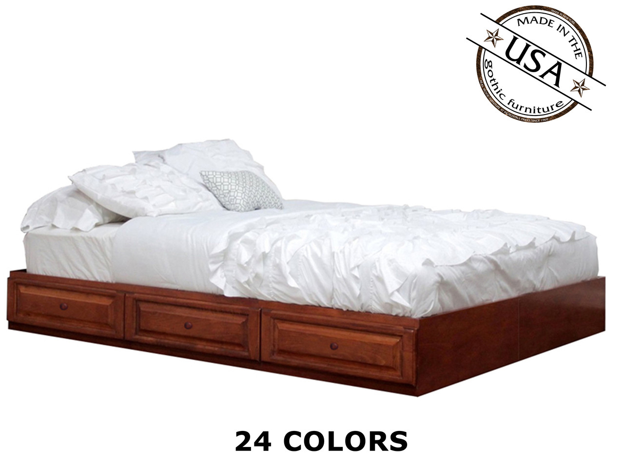 Gothic Furniture Raised Panel Captains Bed