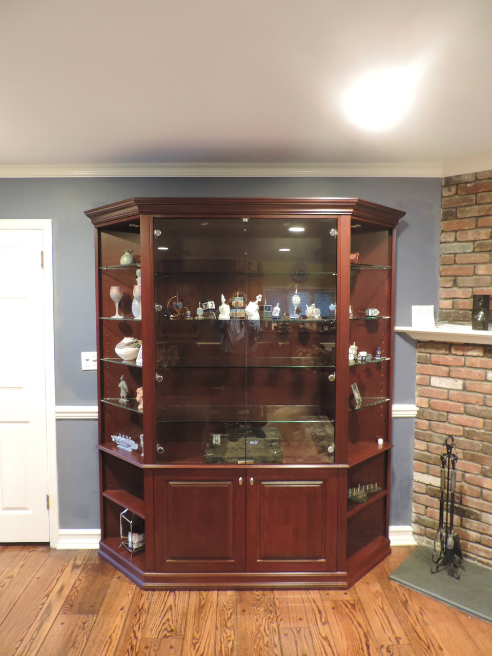 Custom Raised Panel Curio Display Cabinet Gothic Furniture