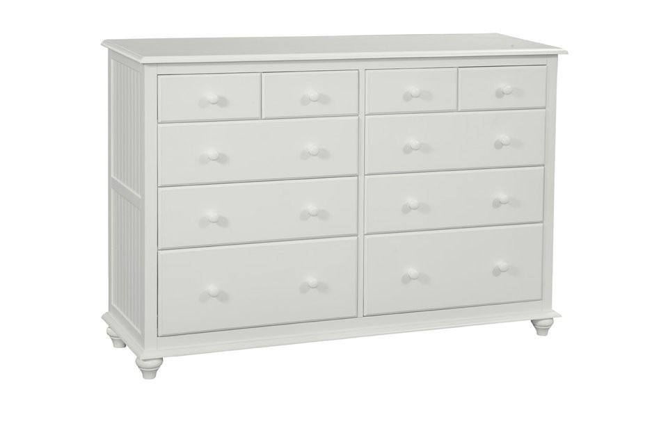 Beach White Ten Drawer Dresser | Made By: John Thomas