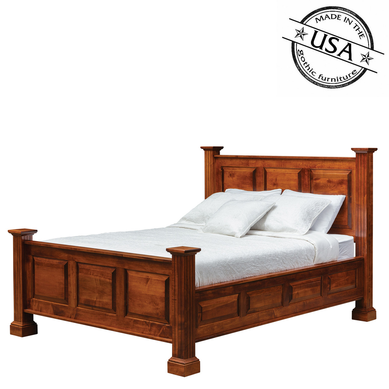 King Size Rainsville Solid Quartersawn Oak Bed | Gothic Furniture