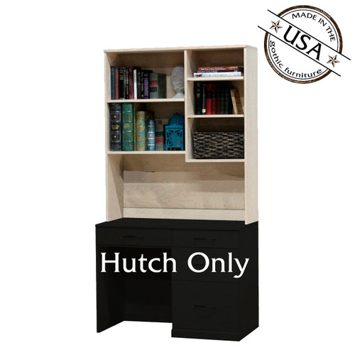 Flat Iron Desk and Hutch Set with 7 Drawers Gothic Furniture