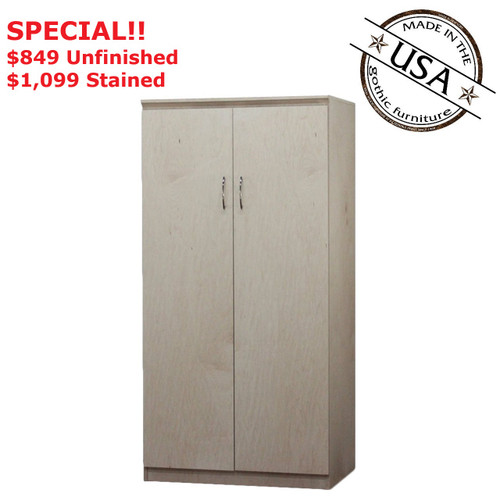 Flat Iron Wardrobe | Birch Wood