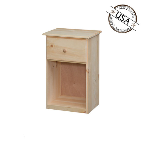 Maspeth One Drawer Nightstand 13 x 17 x 24 | Pine Wood