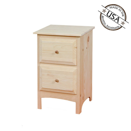 Maspeth One Drawer Nightstand 13 x 17 x 24 | Pine Wood | Gothic