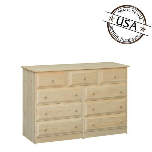 Maspeth Eight Drawer Dresser 20 x 51 x 36 | Pine Wood