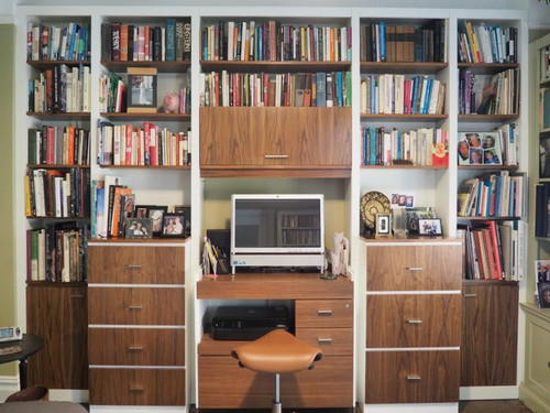 Custom - Modern Walnut Built-in Office Wall Unit | Gothic Furniture Custom