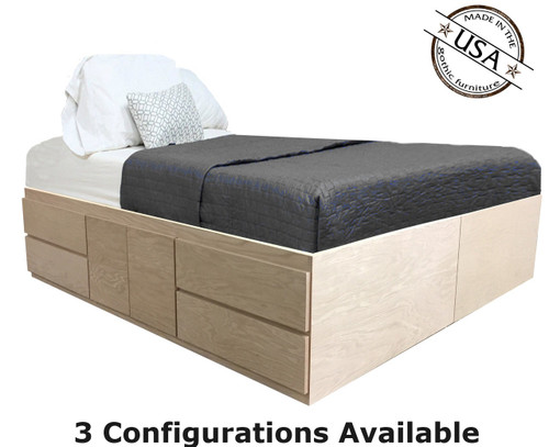 Full Storage Bed | Oak Wood