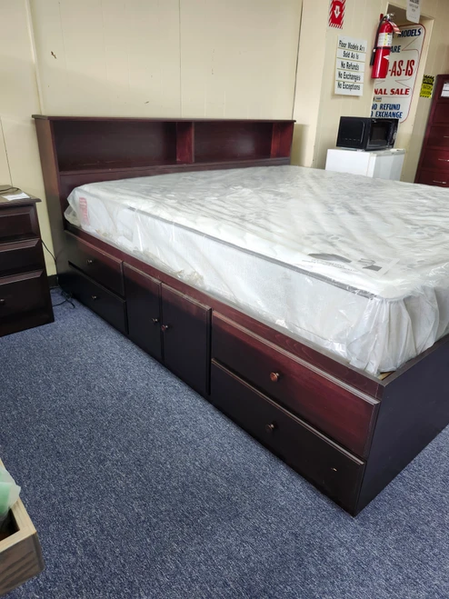 King Storage Bed + Headboard - FLOOR MODEL