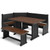 Harvest Black Corner Bench Set