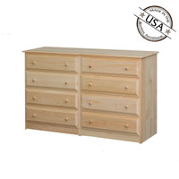 Riverdale Eight Drawer Dresser 20 x 61 x 38 | Pine Wood