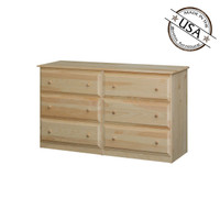 Riverdale Six Drawer Dresser 20 x 60 x 36 | Pine Wood