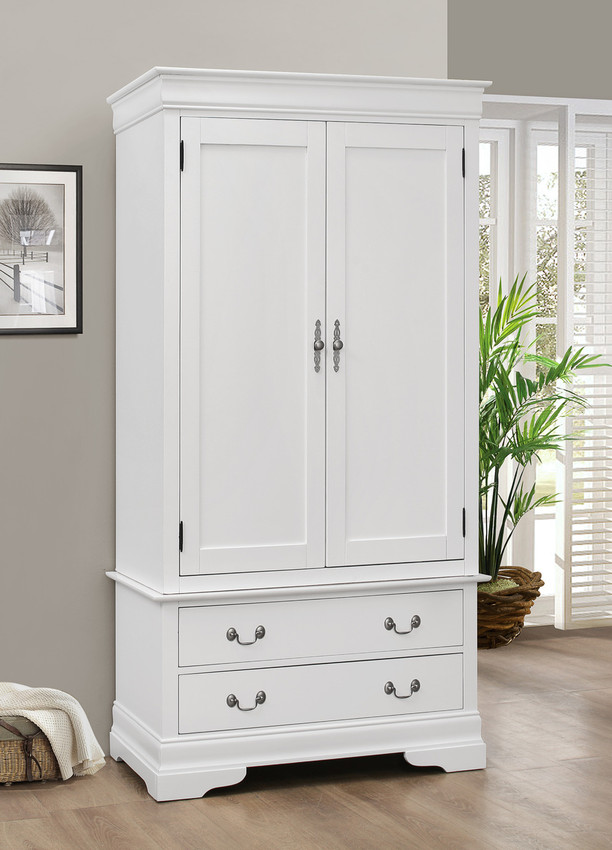 Maricel Armoire In White | Glory Furniture