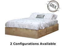 King Captains Bed with 3 or 6 Drawers on Tracks | Pine Wood