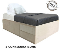 California King Storage Bed | Oak Wood