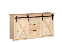 Pine Sliding Barn Door Server 17 x 64 x 34