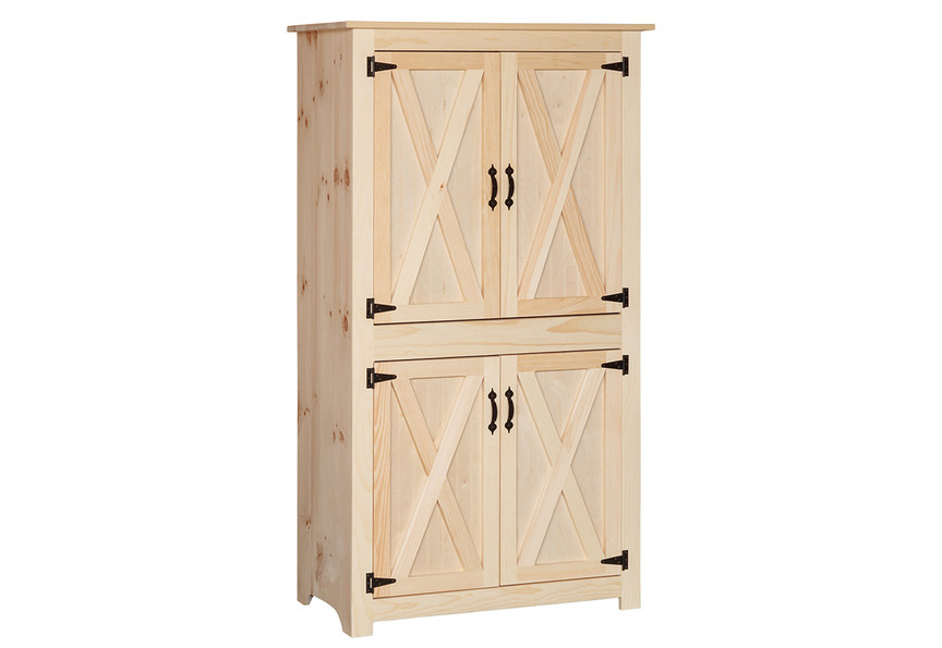 Pine Barn Door Pantry 20 x 39 x 69, Gothic Furniture