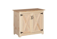 Pine Barn Door Microwave Stand 21 x 40 x 34