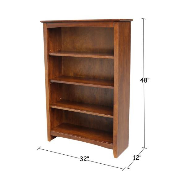 Espresso Shaker Bookcase 12 x 32 x 48 | Made By: John Thomas