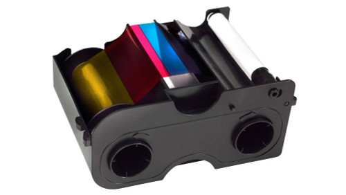 Fargo YMCKO Cartridge & Roller : Colour Ribbon, Resin Black & Overlay - 250 images.