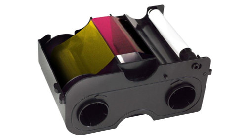 Fargo YMCKOK Cartridge & Roller: Full-Colour Ribbon, Resin Black & Overlay