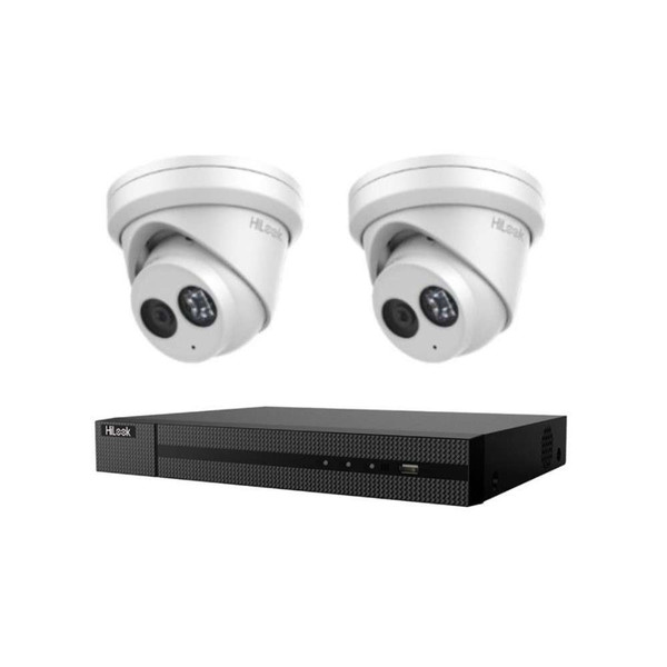HiLook 6MP IP CCTV Kit – 2x IntelliSense Turret + 4CH NVR 3TB