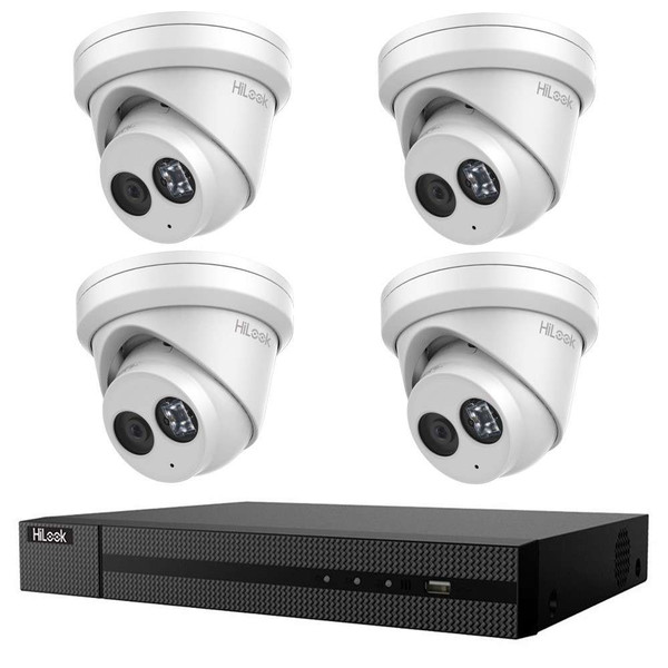 HiLook 6MP IP CCTV Kit – 4x IntelliSense Turret + 4CH NVR 3TB