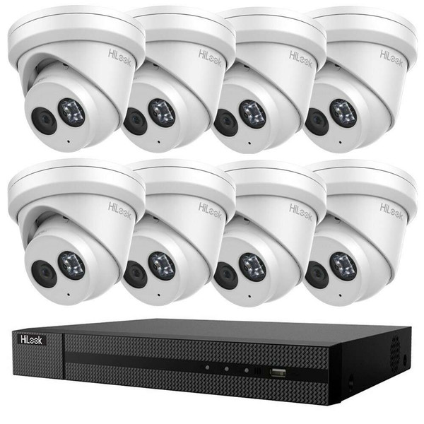 HiLook 8MP IP CCTV Kit – 8x IntelliSense Turret + 8/16CH NVR 3TB