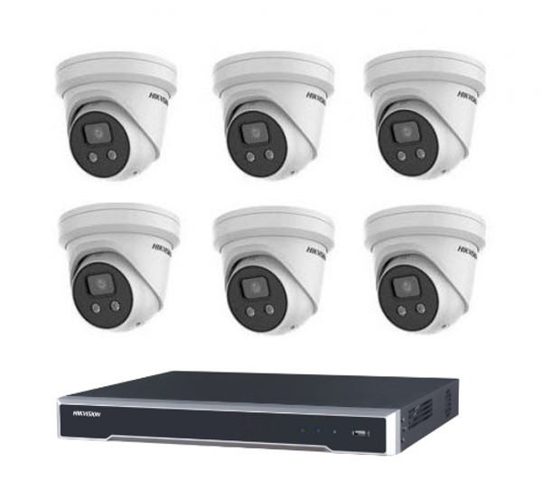 6MP 8CH Hikvision CCTV Kit: 6 x Outdoor Turret Cameras + 8CH NVR
