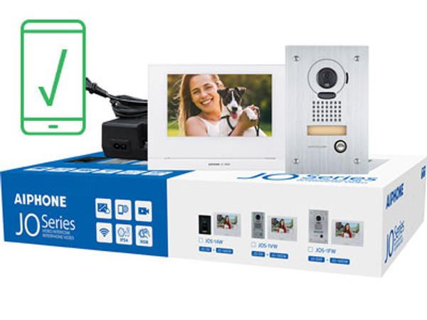 Aiphone JO 7" Video Intercom Kit, WiFi, Vandal Door Station, Flush Mount