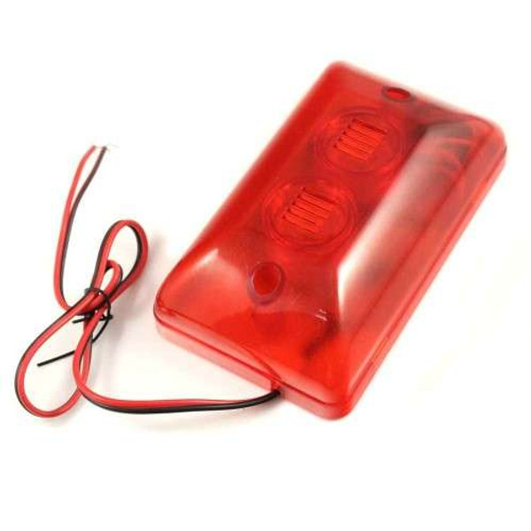 Slim combo siren/strobe, all red