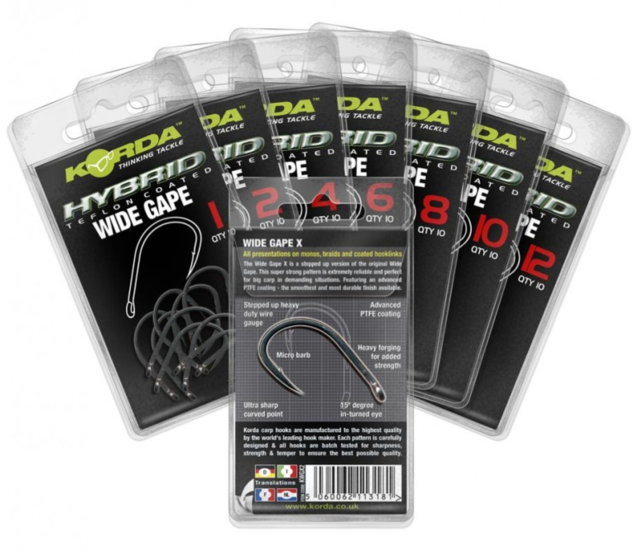 Korda wide gape hooks clearance