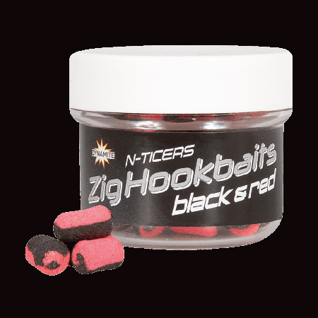 Dynamite Baits N-Ticers Zig Hookbaits Black & Red 12x6mm