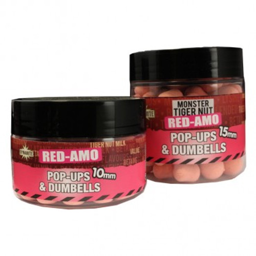 Dynamite Baits Red-Amo Pink Fluro Pop-Ups & Dumbells inc Flavour Booster