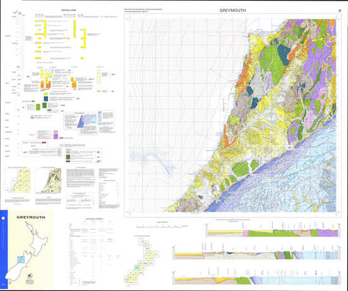 Geology of the Greymouth area : scale 1:250,000 Digital Download