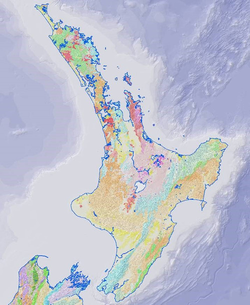 Geological map of New Zealand 1:1 000 000 (North Island flat map)
