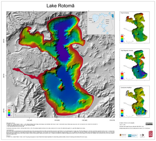 Bathymetric Map of Lake Rotomā, New Zealand