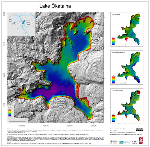 Bathymetric map of Lake Ōkataina (print map)
