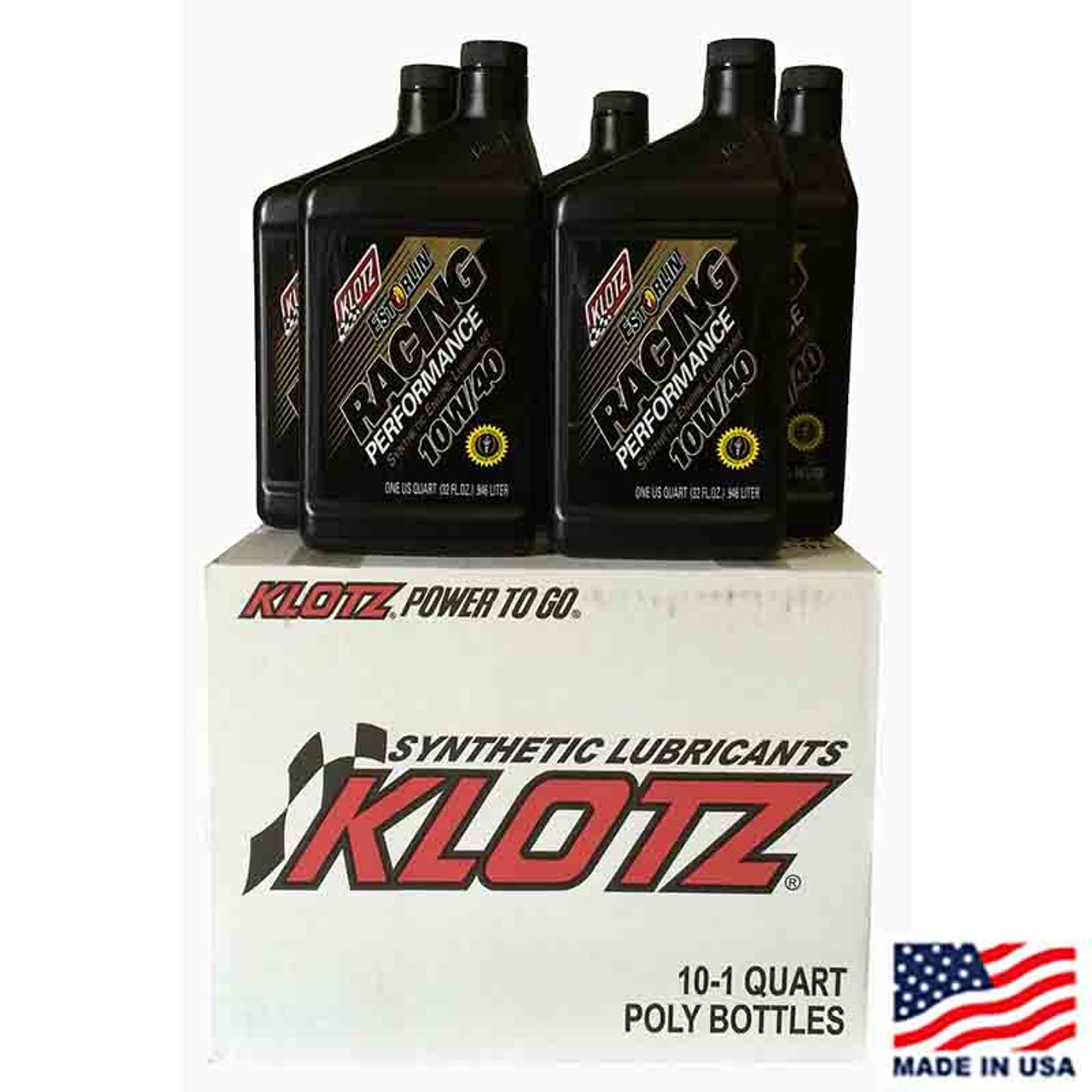 Klotz 10W/40 Estorlin Racing Performance Synthetic Oil - NEW Formula for  Crates - Case of 10 Quarts