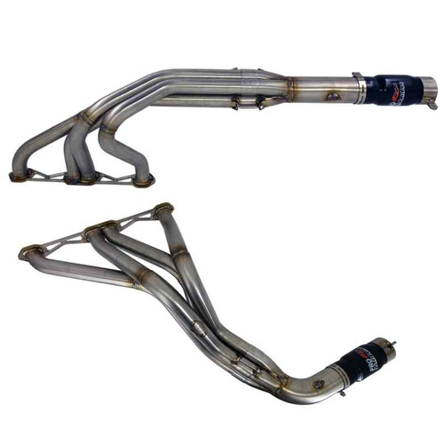 ProFab Dirt Late Model 602 Stainless Steel Header Set - with Mufflers PF-H0673A3